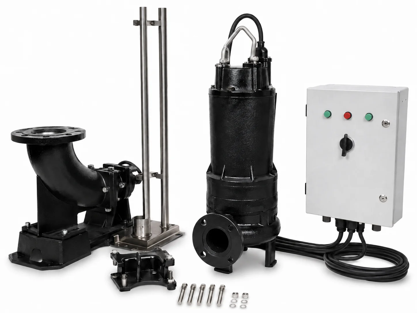Submersible pump packaged solution for sewage and stormwater collection
